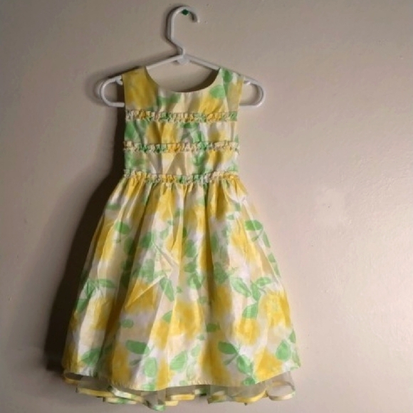 Brooke Lindsay Other - Vibrant Yellow and Green Square Neck Sleeveless Sundress